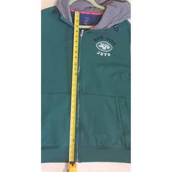 Tommy Hilfiger NFL New York Jets Green Grey Full Zip Jacket 2XL Hoodie Pockets - Picture 7 of 12